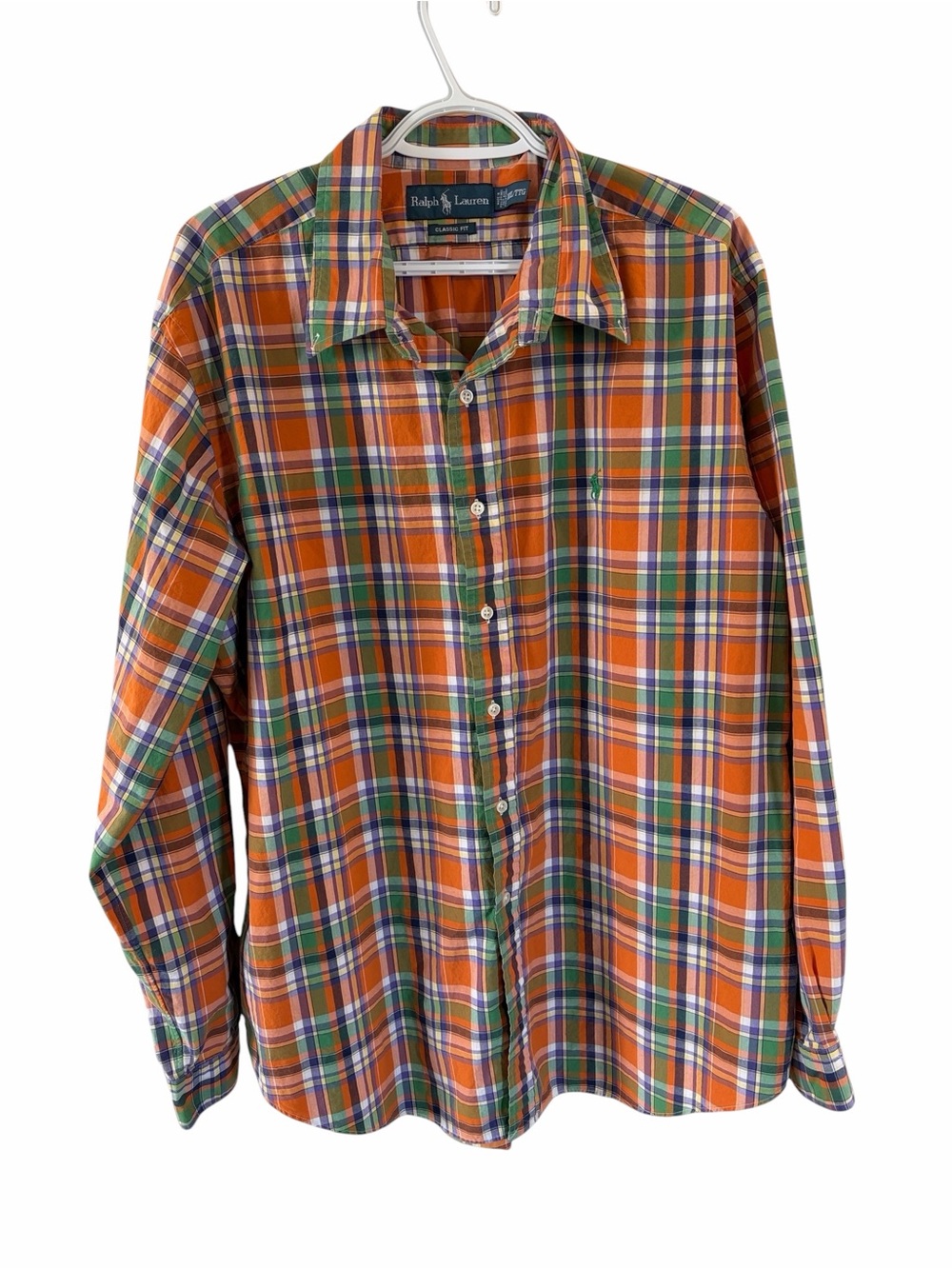 Ralph Lauren Men’s Plaid Button Up Shirt Classic Fit 100% Cotton Size XXL